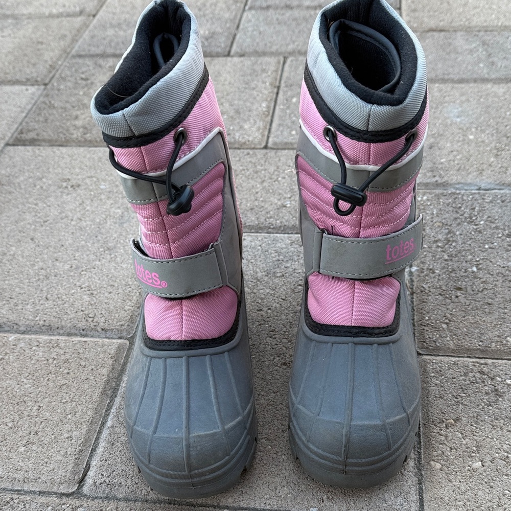 Totes Pink and Gray Snow Boots